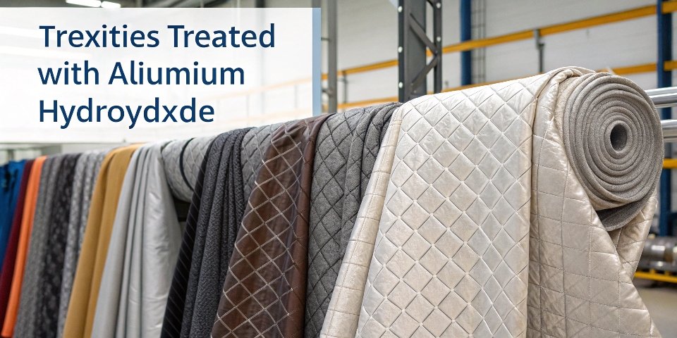 Textiles treated with aluminum hydroxide for flame retardancy.