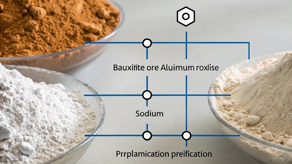 Flowchart depicting the stages in the Bayer process for producing aluminum hydroxide.