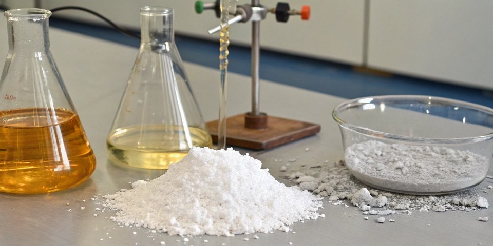 Diagram showing aluminum hydroxide reacting in acidic and basic environments.