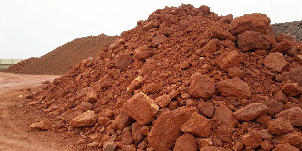 Bauxite ore, the primary source of aluminum