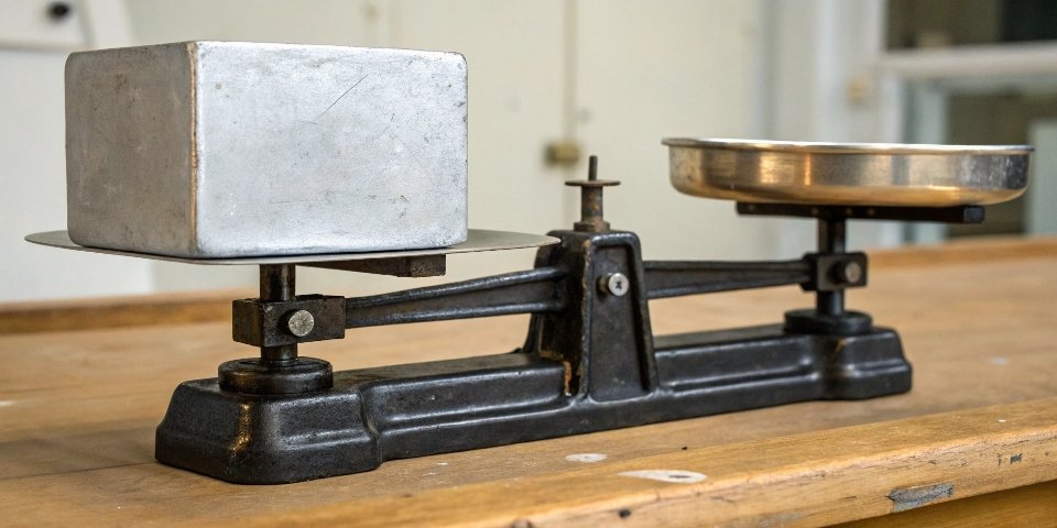 Aluminum's Strength-to-Weight Advantage A scale balancing an aluminum block against a heavier steel block of the same size