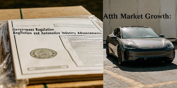 Drivers of ATH Market Growth: Regulation and Automotive A split image showing a government regulation document on one side and a modern electric car on the other