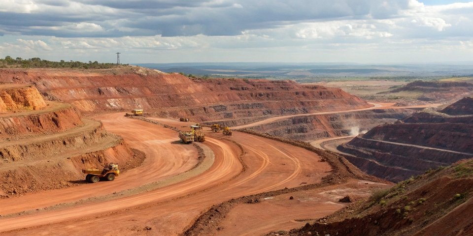 An open-pit bauxite mine