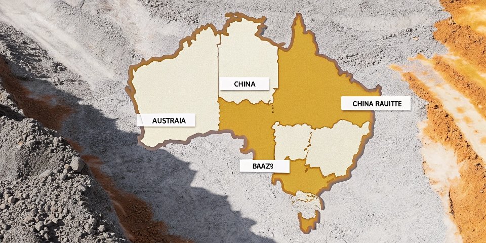 A world map highlighting Australia, Guinea, China, and Brazil as key bauxite regions