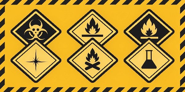 Safety Risks of Dissolving Aluminum A collection of hazard pictograms: Corrosive, Flammable Gas, and Explosion Risk, on a yellow warning background.