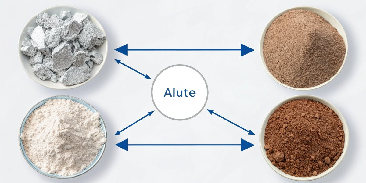 From Bauxite to Aluminum A visual flow chart showing the transformation: Bauxite -> Aluminum Hydroxide -> Alumina -> Aluminum