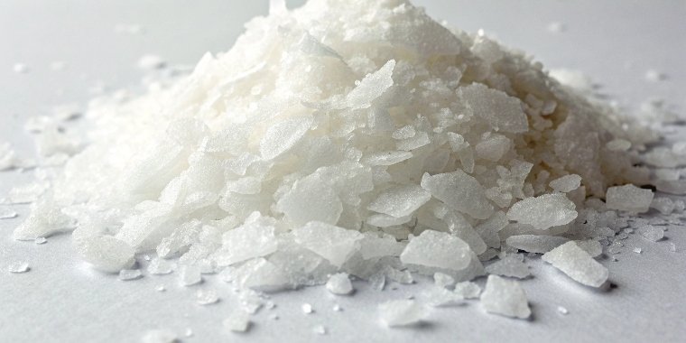 Sodium hydroxide flakes used in the paper industry