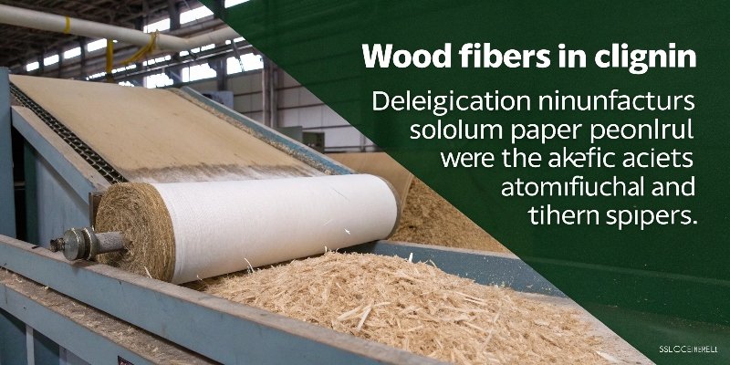 Illustration of wood fibers being separated from lignin