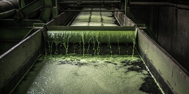 Recycled paper being pulped for deinking
