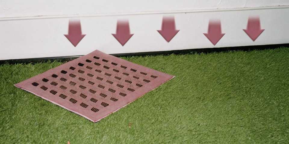 An illustration of a polymer matrix with ATH particles inside, showing them releasing H2O molecules when attacked by heat