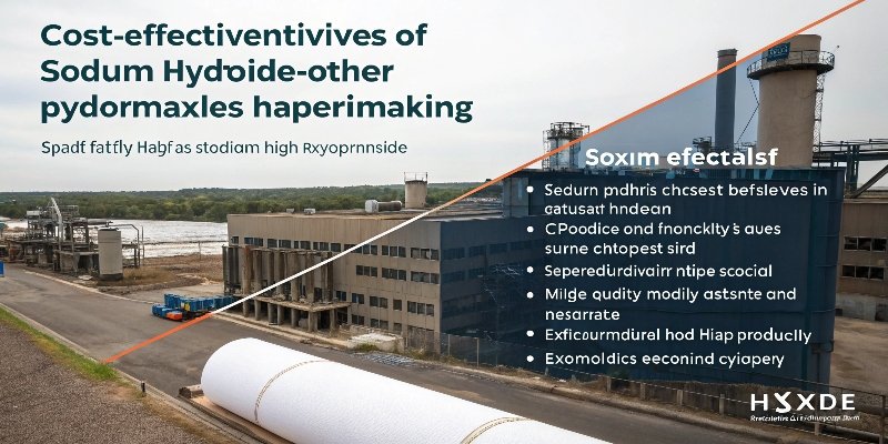 Graph showing the cost-effectiveness of sodium hydroxide vs. other chemicals