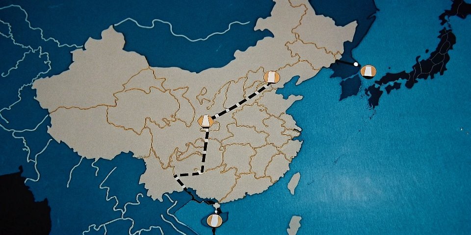 Map of China highlighting key industrial regions and ports for chemical manufacturing