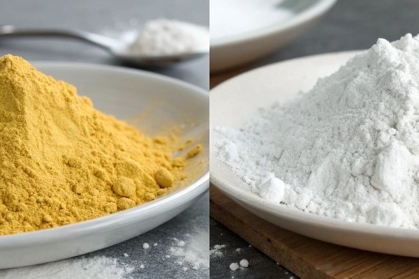 comparison of pure white Al(OH)3 vs off-color powder