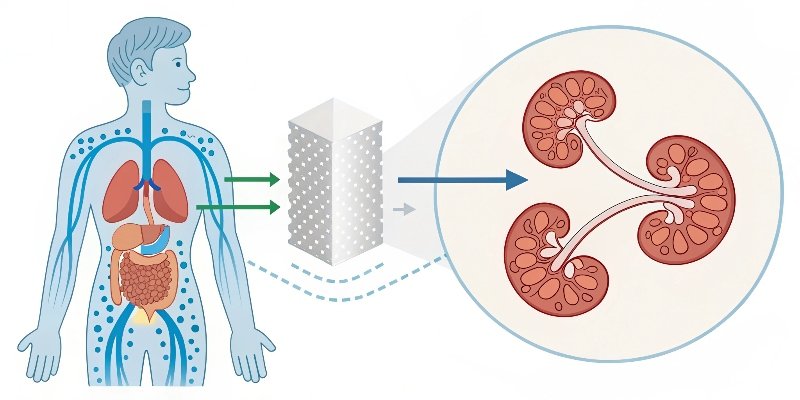 A diagram showing aluminum hydroxide passing through the digestive system with minimal absorption