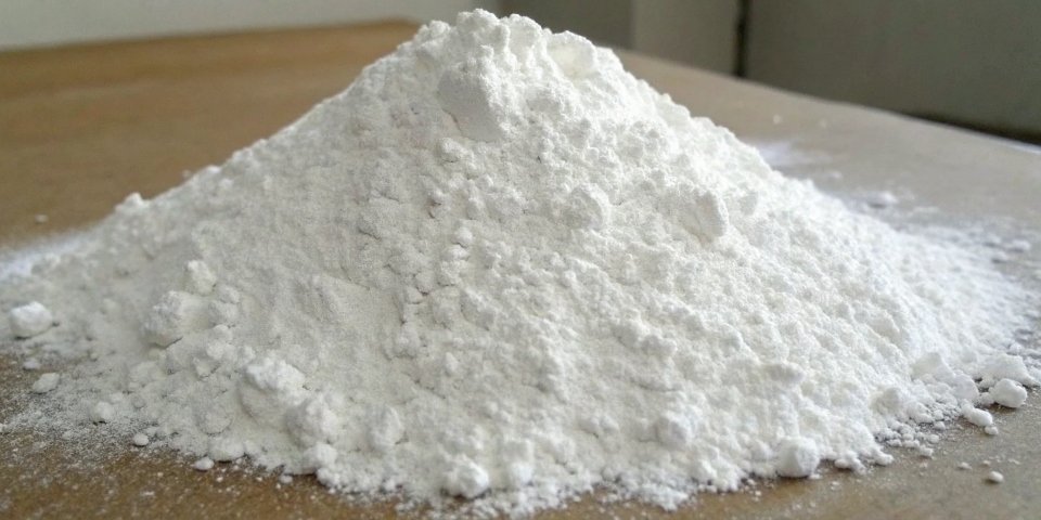 a pile of white aluminum hydroxide powder