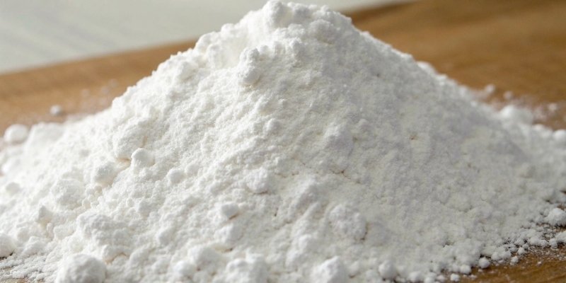 White Aluminum Hydroxide Powder A close-up of white aluminum hydroxide powder