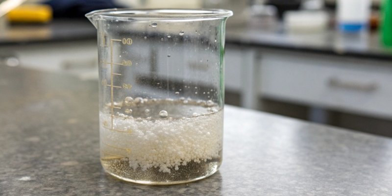 Water Purification Process A laboratory beaker showing the flocculation process in cloudy water