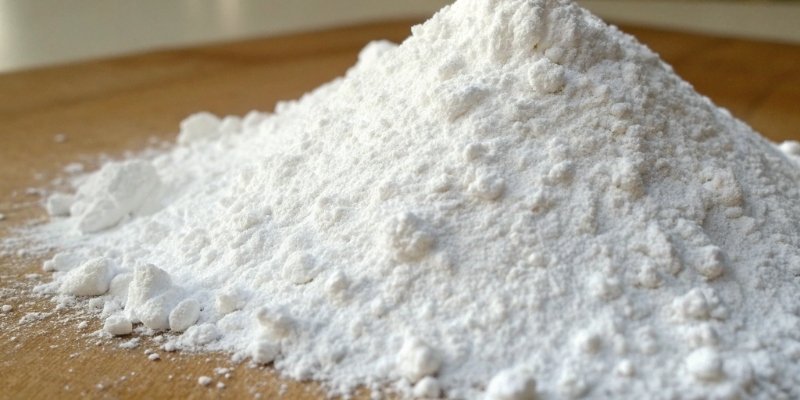 Ultrafine ATH Powder A close-up view of white ultrafine aluminum hydroxide powder.