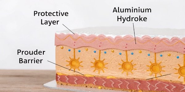 diagram showing a protective layer on the skin from a cosmetic product