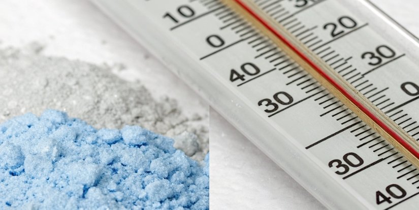 Thermal Decomposition of ATH vs. MDH A graphic showing the decomposition temperatures of ATH and MDH on a thermometer