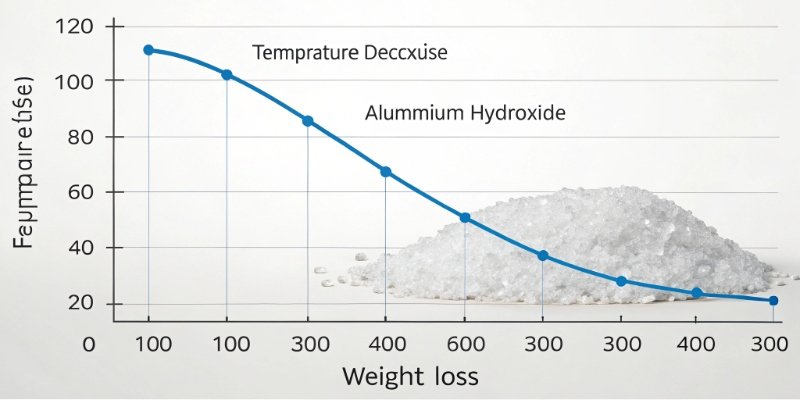 Decomposition Temperature Graph of Aluminum Hydroxide A graph showing temperature vs. weight loss for Aluminum Hydroxide (ATH)