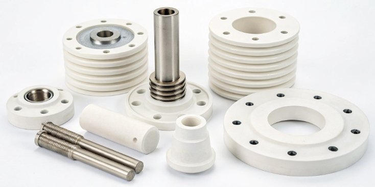 Uses of Aluminum Oxide Ceramic A collection of high-tech alumina ceramic parts like insulators and cutting tools