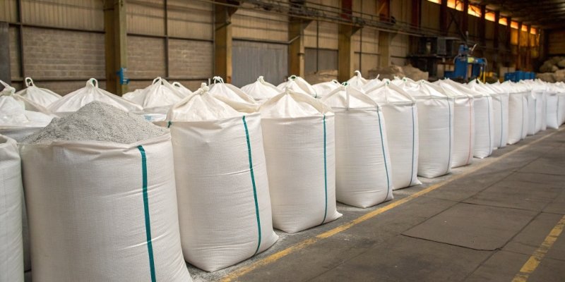 Bags of aluminum hydroxide from a factory with product codes