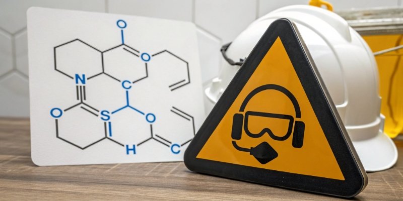 Non-Toxic Decomposition Products A safety icon next to the chemical formula for water vapor and aluminum oxide