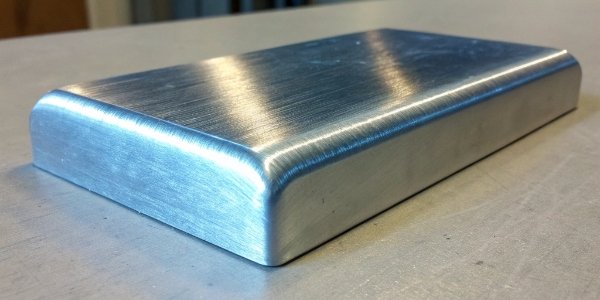 A piece of aluminum metal with a protective oxide layer