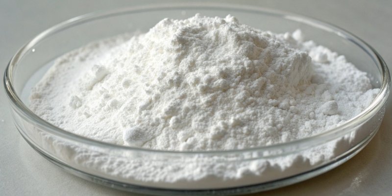 High-Purity Aluminum Hydroxide A close-up shot of high-purity aluminum hydroxide powder in a lab dish