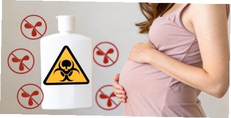 A warning symbol over a bottle of aluminum hydroxide gel with icons for pregnant women and kidneys