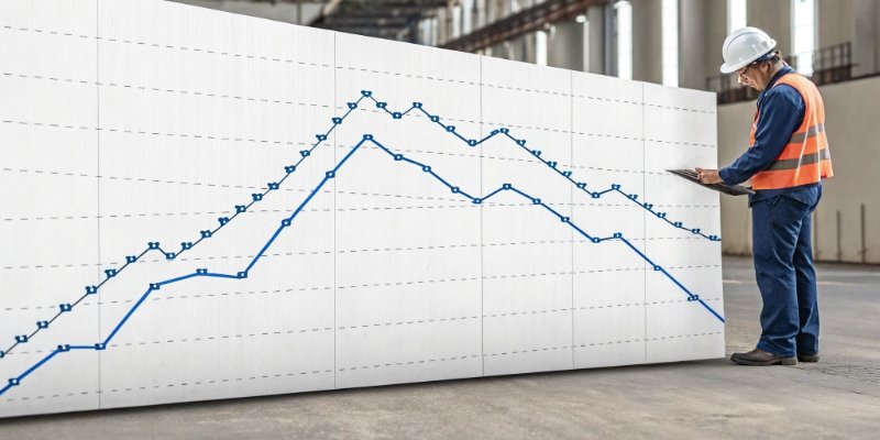 A graph showing a stable trend line for aluminum hydroxide prices.