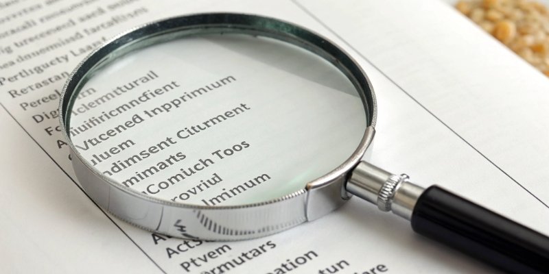 A magnifying glass over the word "aluminum" on an ingredient list