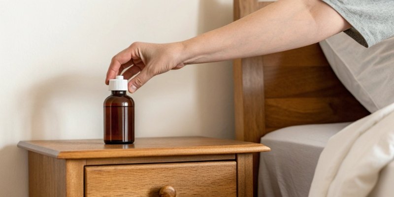 A hand reaching for a bottle of antacids for quick relief